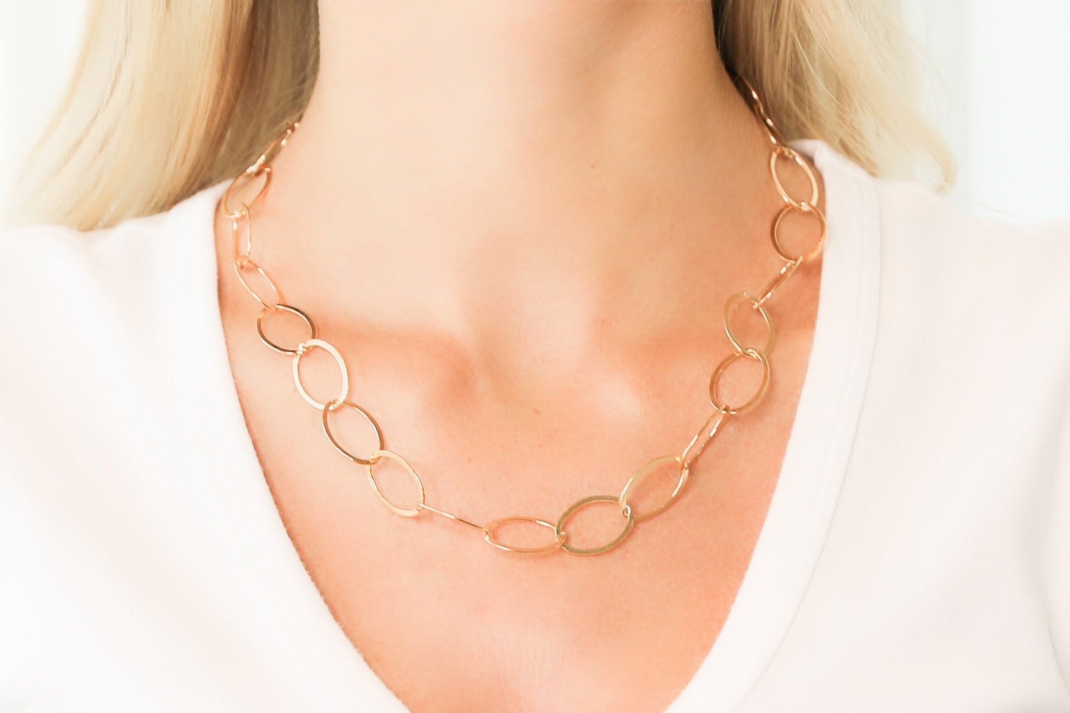 Extra Large Gold Oval Link Chain Necklace – Arm Candy By Kelly